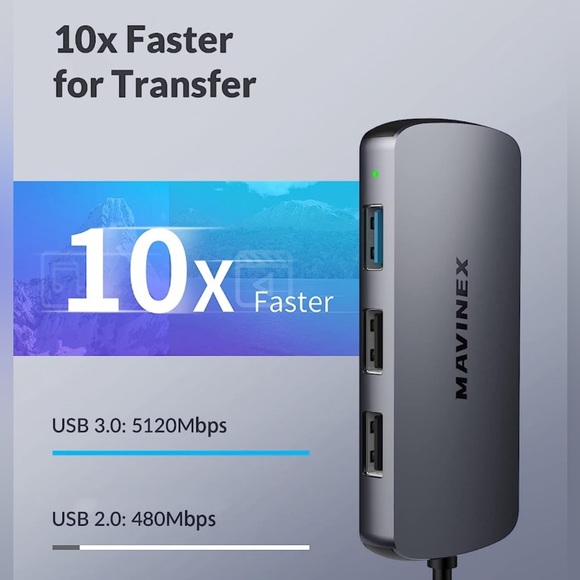 New USB C Hub, 8 in 1 USB C to 4K HDMI MAVINEX USB C Adapter - Picture 3 of 6